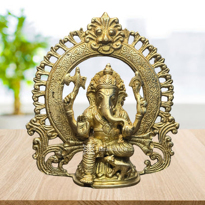 Brassaura™ Ganesha Murti for Home and Decor Brass Ganesh Bhagwan Large Statue for Pooja Room God Ganpati Murti for Home Entrace Decor Good Luck Vastu Decoration Weight 2.5 Kg Height 30 cm