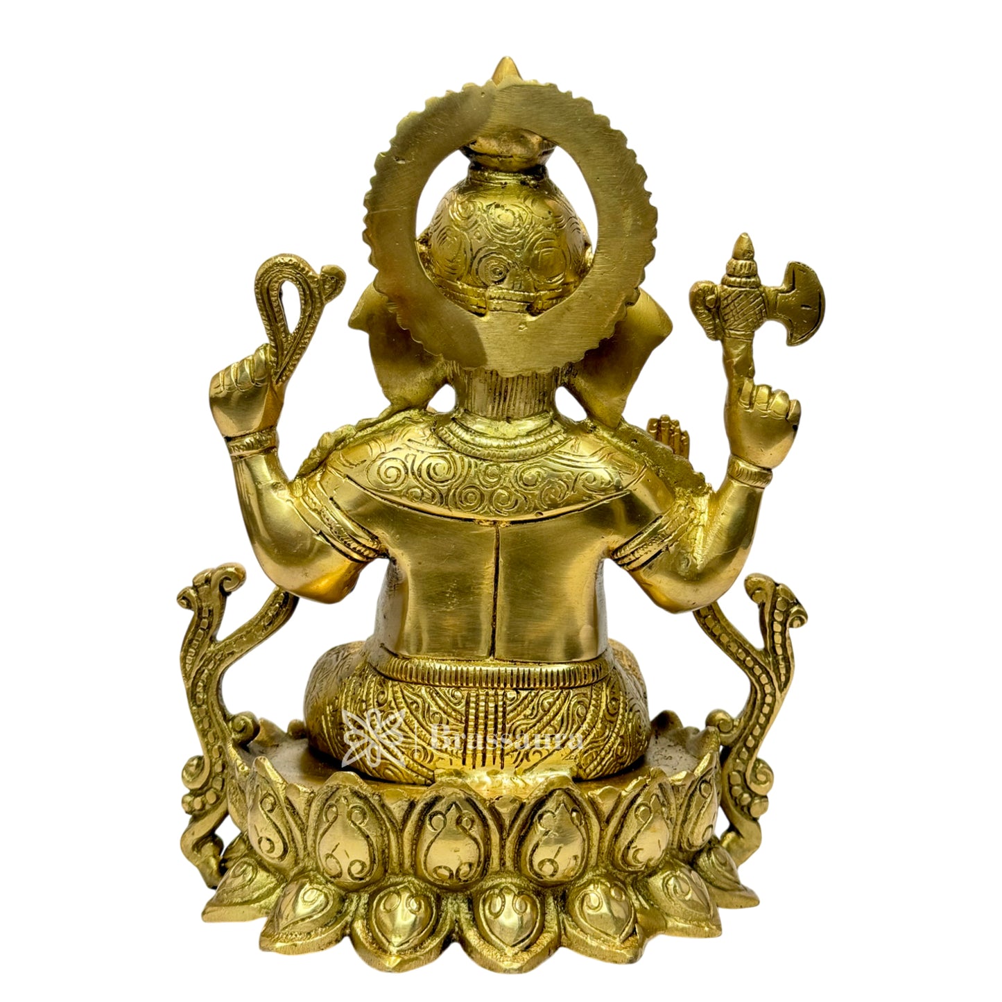 BrassAura God Ganpati Murti for Home Pooja Entrace Decor 5 Kg Decorative Showpiece - 24 cm  (Brass, Gold)