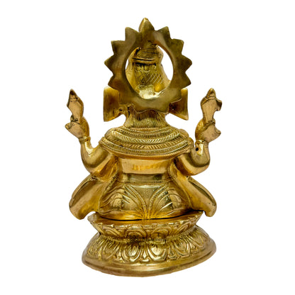 BrassAura Ganesha Brass god Idols home and décor gifts item 3.75 Kg Decorative Showpiece - 23.5 cm  (Brass, Gold)