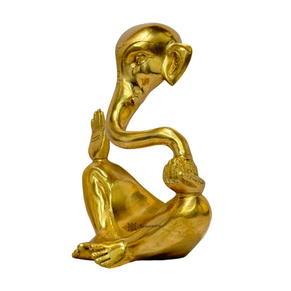 BrassAura Ganesh Statue in Modern Art for Home Decor 2.5 Kg Decorative Showpiece - 20.3 cm  (Brass, Gold)