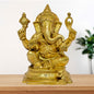 Brass Golden Ganesha Murti for Home and Decor Weight 2.3 Kg Height 23 cm