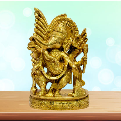 Brass Small Thrones Ganesha Statue for Home and Decor Weight 1.9 Kg Height 20 cm