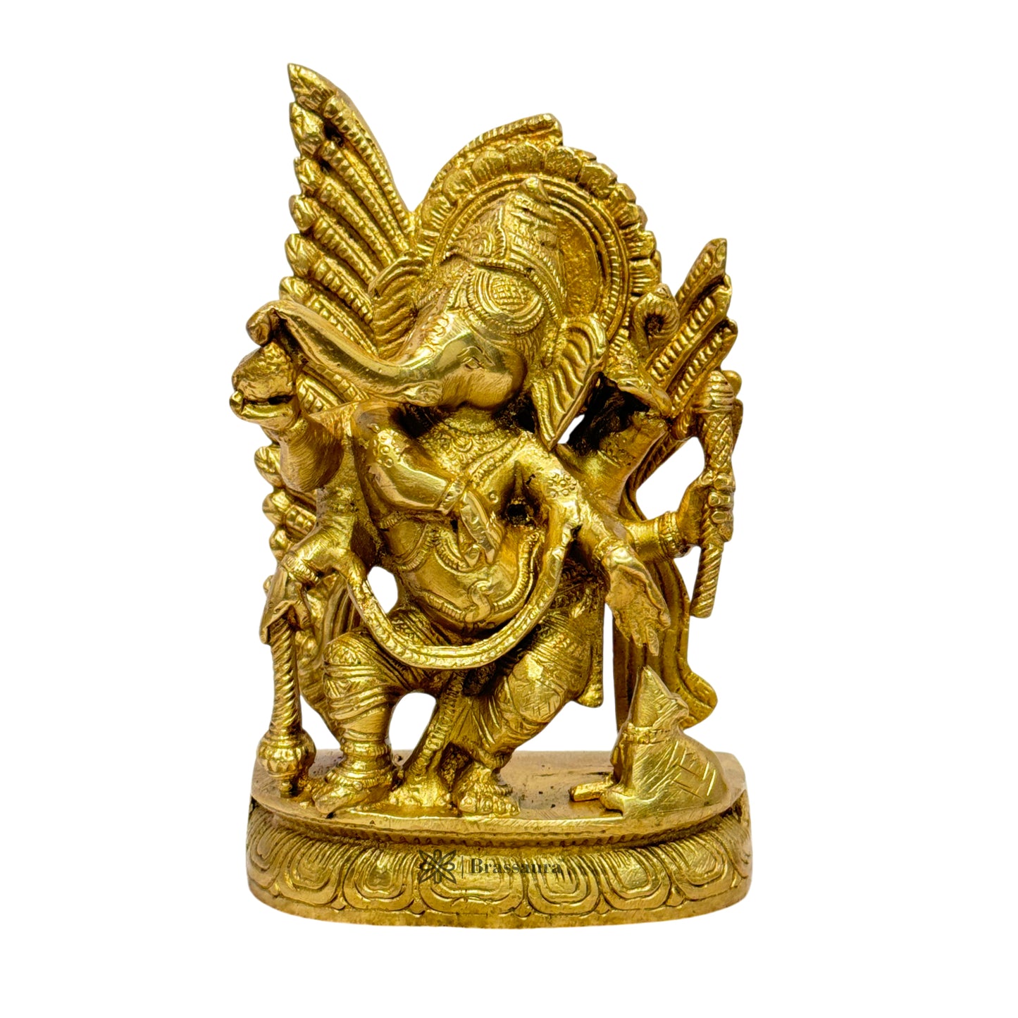 Brass Small Thrones Ganesha Statue for Home and Decor Weight 1.9 Kg Height 20 cm