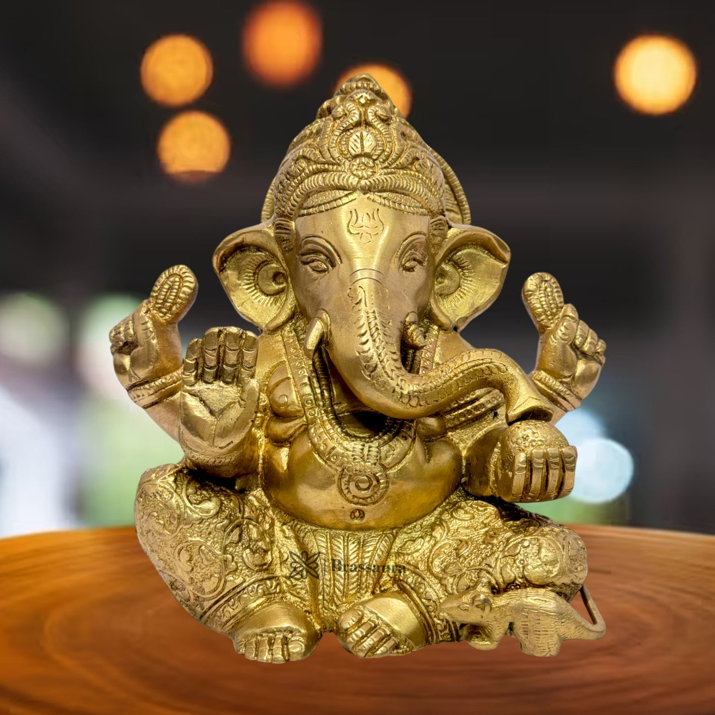 Brass Quality Ganesha Statue for Home and Decor Weight 2.1 Kg Height 25 cm