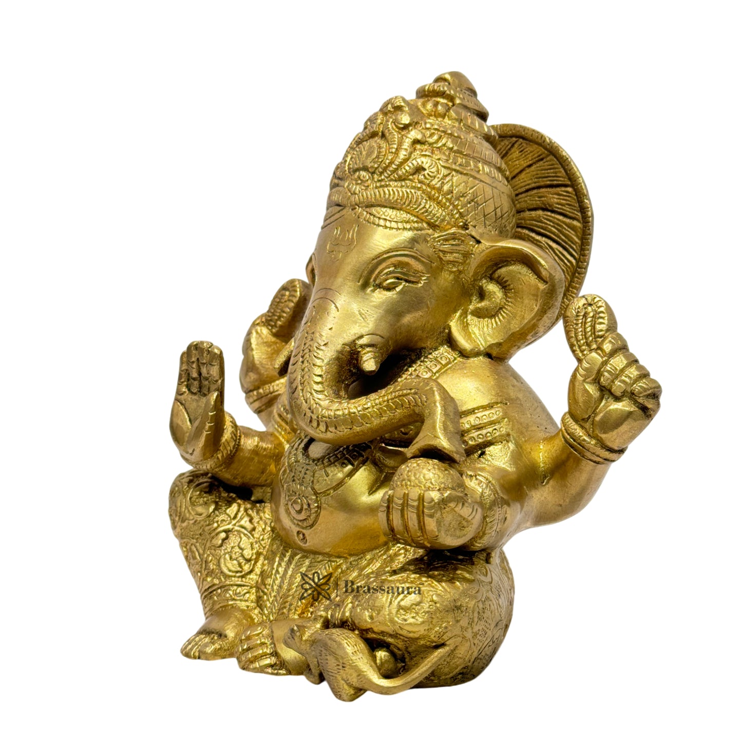 Brass Quality Ganesha Statue for Home and Decor Weight 2.1 Kg Height 25 cm