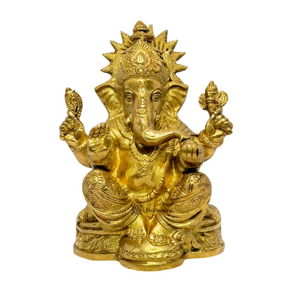 Brass Ganesha Murti for Home and Decor Weight 1.70 Kg Height 20 cm