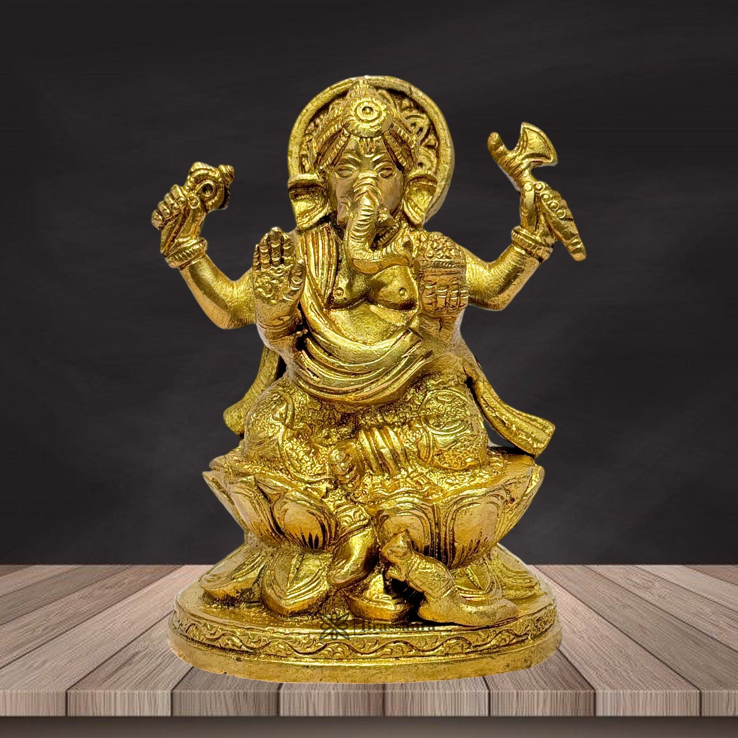 Brass Ganesha Statue for Home and Decor Weight 1 Kg Height 13 cm