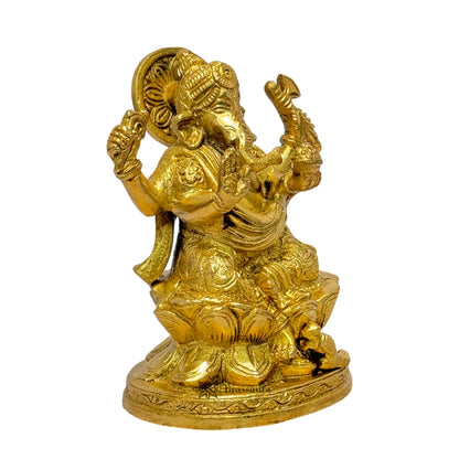 Brass Ganesha Statue for Home and Decor Weight 1 Kg Height 13 cm