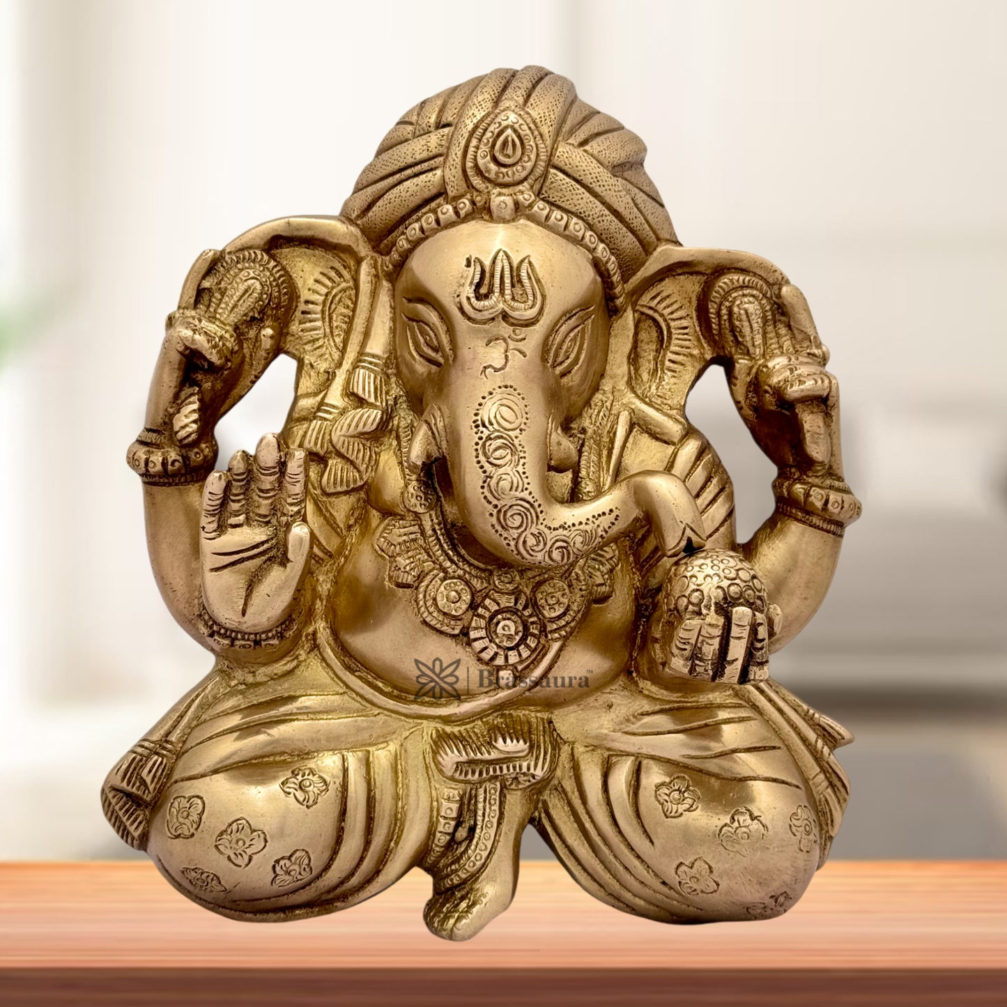 Brass Wall Hanging Ganesha Murti for Home and Decor Weight 2.8 Kg Height 25 cm