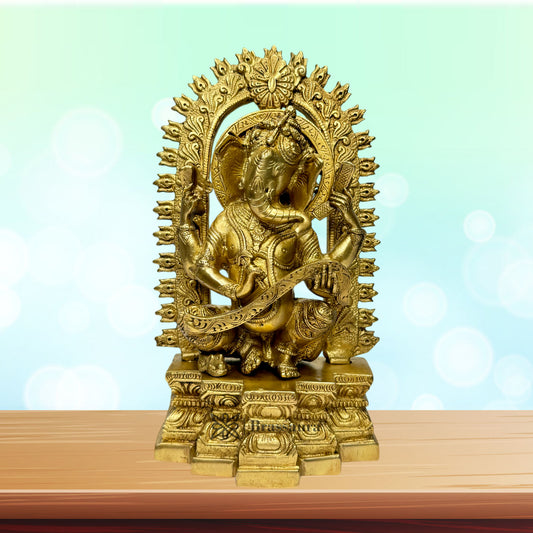 Brass Ganesha Statue for Home and Decor Weight 2.73 Kg Height 25 cm