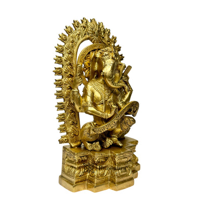 Brass Ganesha Statue for Home and Decor Weight 2.73 Kg Height 25 cm