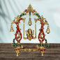 Brass Gem Stone Work Ganesha Jhula Murti for Home and Decor Weight 2.8 Kg Height 35 cm