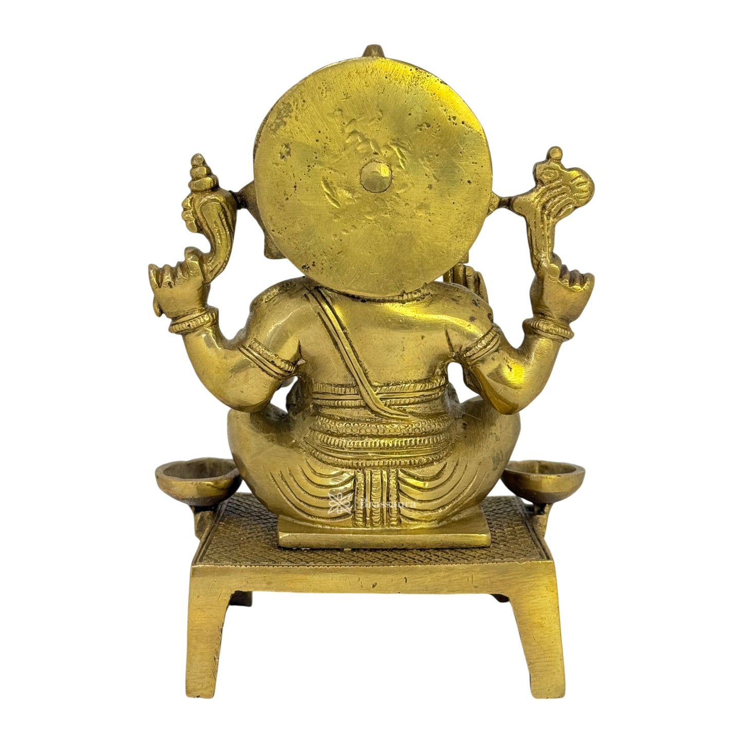 Brass Ganesha chowki Statue for Home and Decor Weight 2.35 Kg Height 19 cm