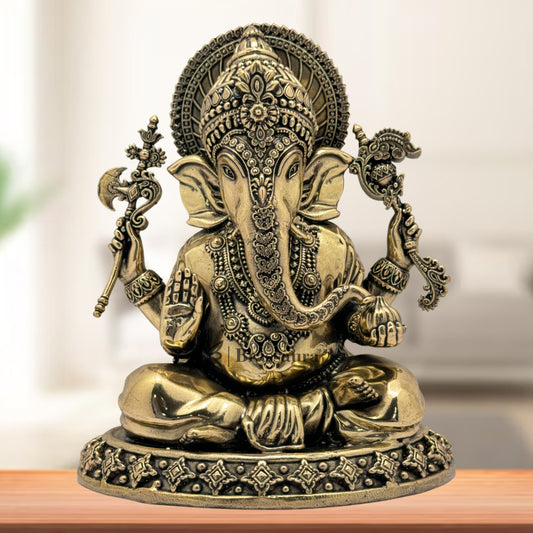 Brass Super Fine Ganesh Weight 0.95 Kg & Height 7 Inch