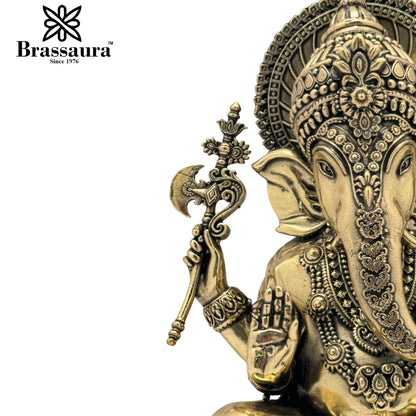 Brass Super Fine Ganesh Weight 0.95 Kg & Height 7 Inch