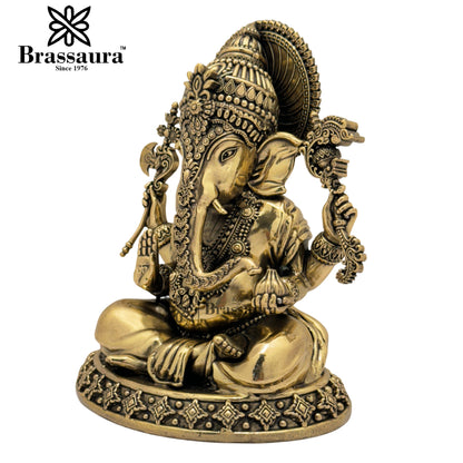 Brass Super Fine Ganesh Weight 0.95 Kg & Height 7 Inch