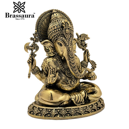 Brass Super Fine Ganesh Weight 0.95 Kg & Height 7 Inch