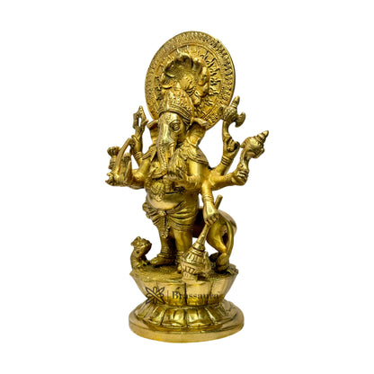 Brassaura™ Large Standing Ganesha Brass Statue – Height 12.91 inches | Weight 4 kgs