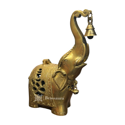 Brass Golden Elephant Deepak Dhop Daan Home and Decor