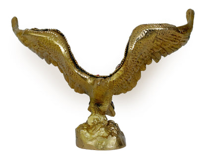 Brass Gem Stone Work Eagle Statue Weight .8 Kg Height 16 cm