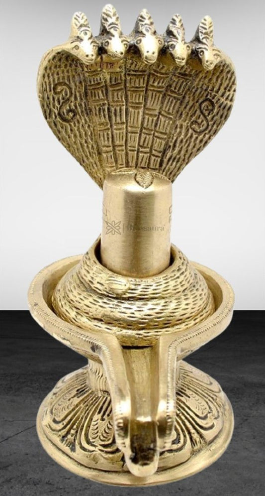 Brass Shivlinga Statue For Home Decor Weight 1.3 Kg And Height 18 Cm