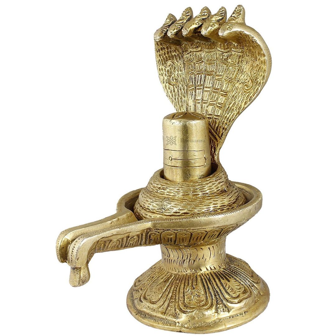 Brass Shivlinga Statue For Home Decor Weight 1.3 Kg And Height 18 Cm