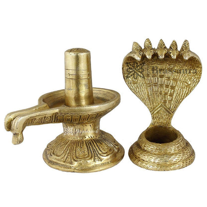 Brass Shivlinga Statue For Home Decor Weight 1.3 Kg And Height 18 Cm