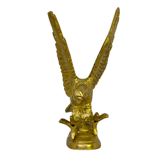 Brassaura® Brass Golden Garuda Eagle Showpiece | Handcrafted Decorative Sculpture | Height 6.3 Inches & Weight 0.58 Kgs