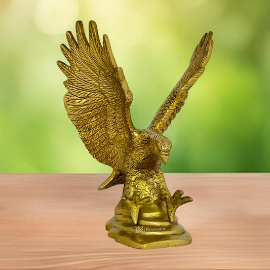 Brass Big Golden Eagle Garud Home and Decor Weight 2.1 Kg Height 23 cm