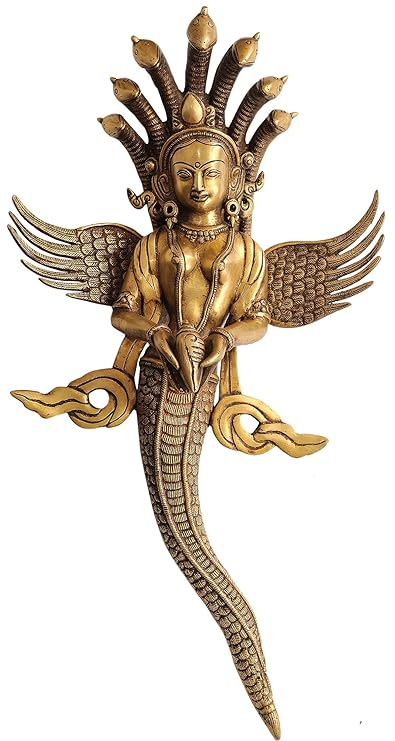 Brass Naag Kaniya for Home and Decor Show Piece for Living Room Weight .34 Kg Height 53 cm