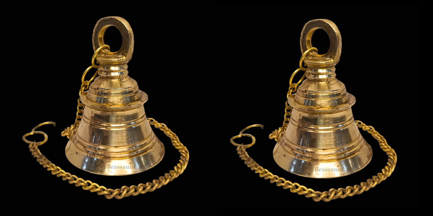 Brass Bells Pair for Home and Decor Show Piece Weight .88 Kg Height 70 cm