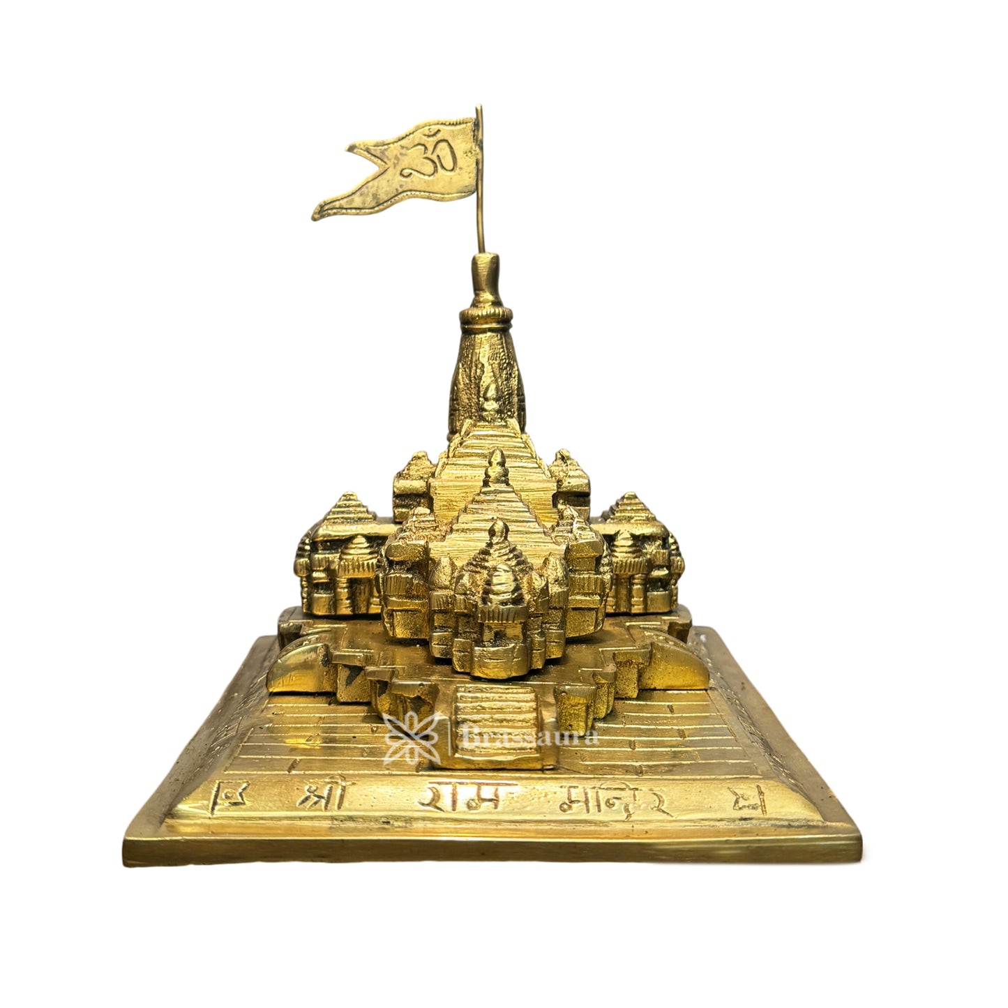 Brass Ram Mandir for Home and Decor Show Piece for Living Room Weight 2.65 Kg Height 17 cm