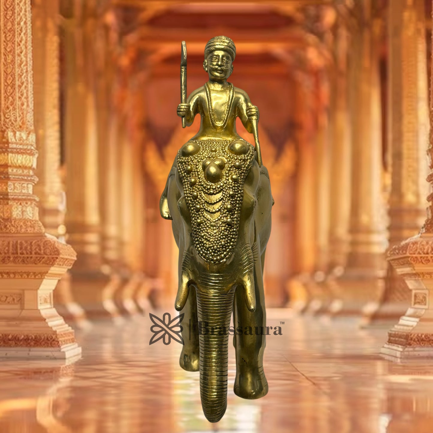 Warrior Elephnat Statue God Home Decor Murti Idol Weight 10.8 Kg Height 43 cm