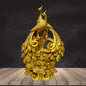 Brass Golden Peacock Statue Home and Decor Show Piece Weight 3.8 Kg Height 36 cm