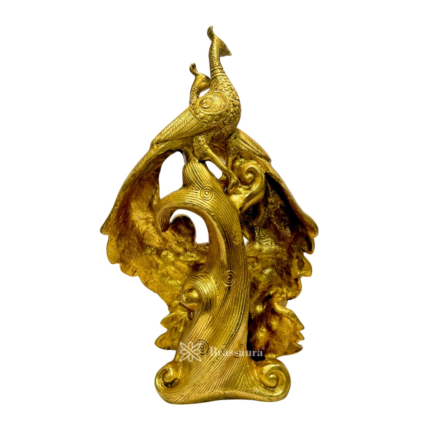 Brass Golden Peacock Statue Home and Decor Show Piece Weight 3.8 Kg Height 36 cm