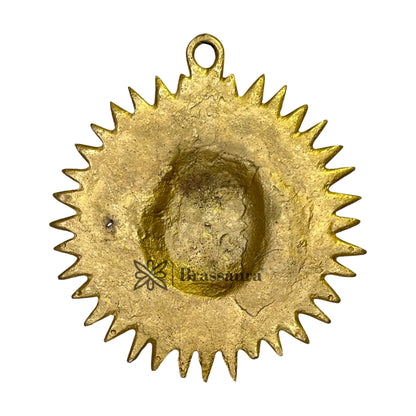 Brass Golden Sun Wall Hanging and Room Entrance and Home Entrance Height 19 cm Weight .750 Kg