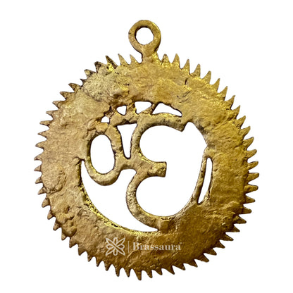 Brass Om Wall Hanging for Home and Door Entrance Weight 300 Gram Height 15 cm