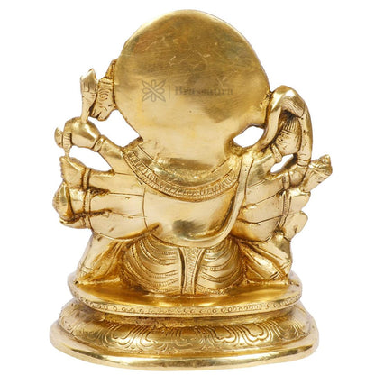 Brassaura™ Brass Panchmukhi Hanuman Idol for Pooja Room – Height 8 Inches & Weight 1.9 Kgs | Classic Décor
