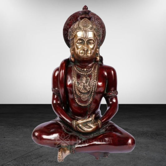 Brass Sankat Mochan Hanuman Statue For Home Decor Weight 4.8 Kg And Height 30 Cm