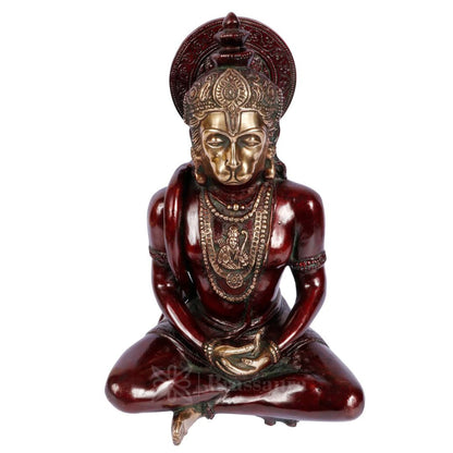 Brass Sankat Mochan Hanuman Statue For Home Decor Weight 4.8 Kg And Height 30 Cm