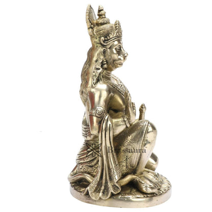 Brassaura™ Brass Hanuman Statue with Fine Craft – Height 9.2 Inches & Weight 3.3 Kgs