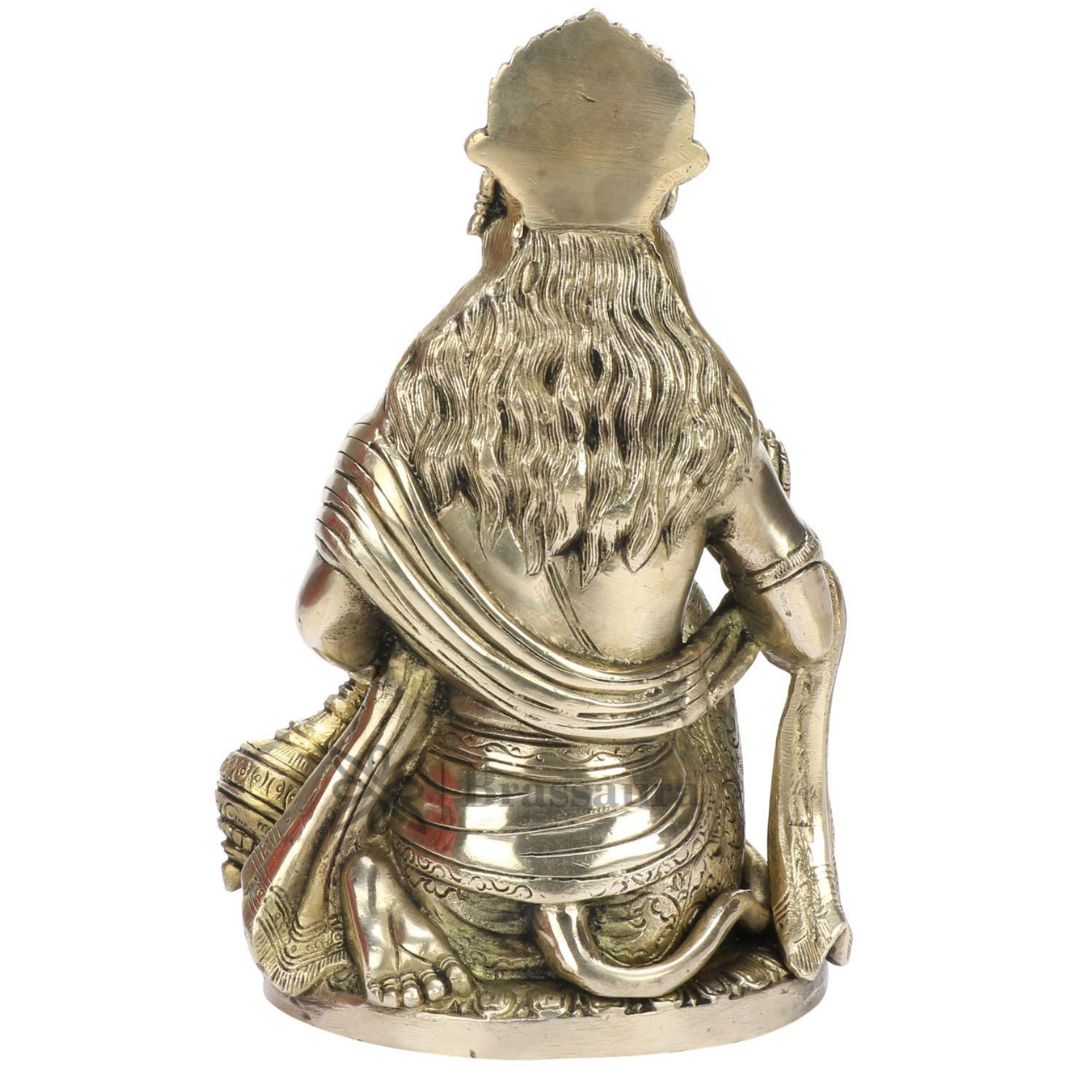 Brassaura™ Brass Hanuman Statue with Fine Craft – Height 9.2 Inches & Weight 3.3 Kgs