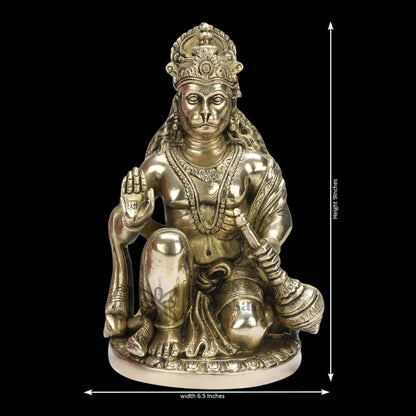 Brassaura™ Brass Hanuman Statue with Fine Craft – Height 9.2 Inches & Weight 3.3 Kgs