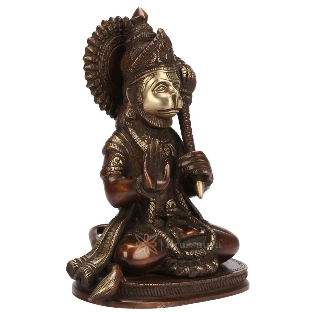 Bajrangbali Antique Brass Height 23 cm Weight 2.7 Kg