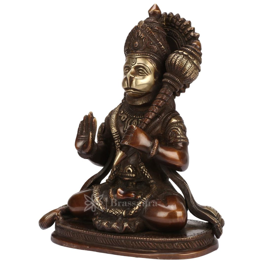 Bajrangbali Antique Brass Height 23 cm Weight 2.7 Kg