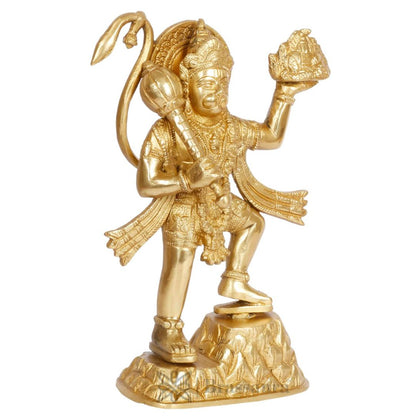 Brassaura™ Premium Brass Hanuman Idol – Height 10.8 Inches & Weight 1.8 Kgs | Sacred Accent