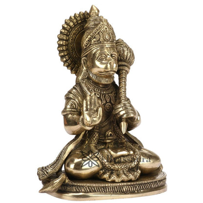 Brassaura™ Divine Brass Hanuman Statue – Height 9.2 Inches & Weight 1.8 Kgs | Classic Décor