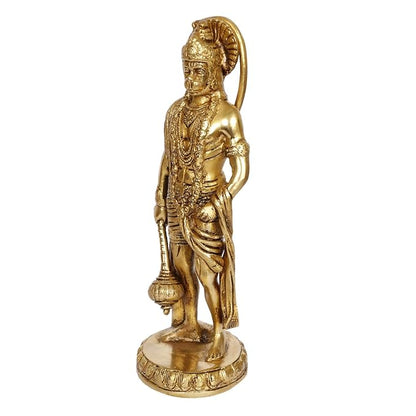 Brassaura™ Brass Hanuman Murti with Intricate Design – Height 13.2 Inches & Weight 2.2 Kgs