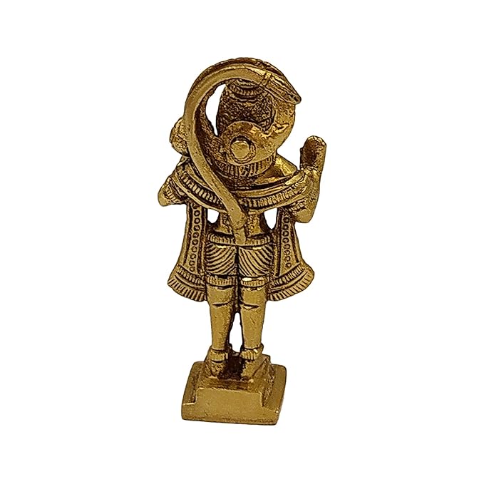 Brassaura™ Compact Brass Hanuman Murti – Height 5.6 Inches & Weight 0.3 Kgs | Pooja Room