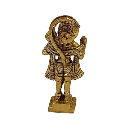 Brassaura™ Compact Brass Hanuman Murti – Height 5.6 Inches & Weight 0.3 Kgs | Pooja Room